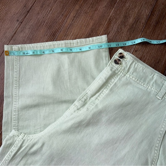 Pilcro High Rise Pants Wide Leg Green Ankle Anthropologie - Picture 2 of 10